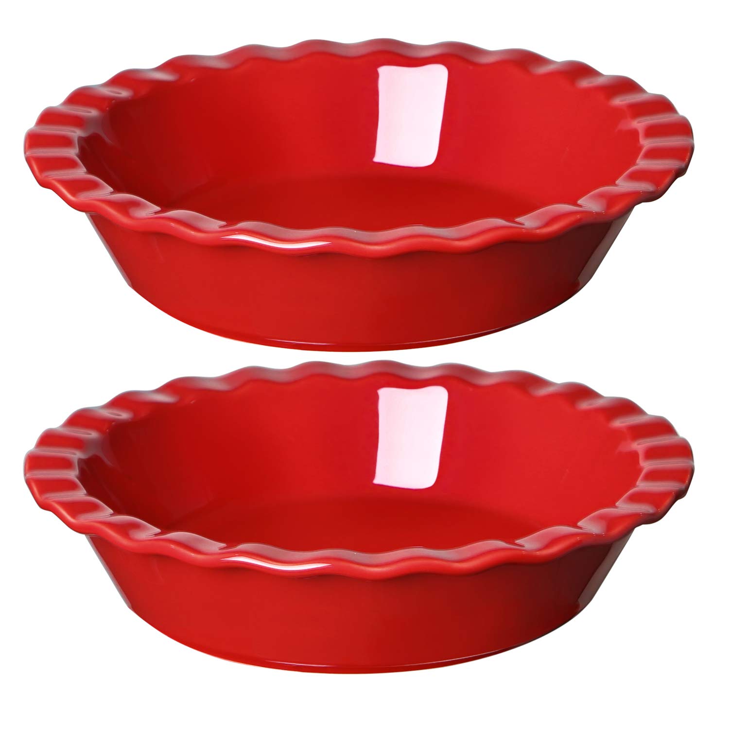 LE TAUCI Ceramic Pie Pans for Baking, 9 Inches Pie Plate for Apple Pie, Pecan Pie, 52 Ounce Deep Pie
