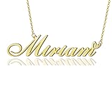 AOLO Miriam Heart Name Necklace 18k Gold Plated