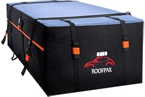 RoofPax Expandable 15/19 cft. Car Rooftop Cargo Carrier Bag Waterproof Storage Including Double Zippers, Heavy-Duty Tie-Down 