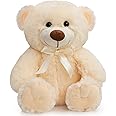 WENMOTDY Super Color Teddy Bear Stuffed Animals Plush Toy for Children Girlfriend Family Congratulations Baby Shower Birthday Beige 14 inch