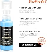 Shuttle Art 25 Colors Acrylic Paint Set 60ml with 3 Brushes & Palette view 5