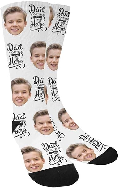 Amazon Com Custom Face Socks For Men And Women Daddy Your Are My Hero White Animal Face Socks Clothing