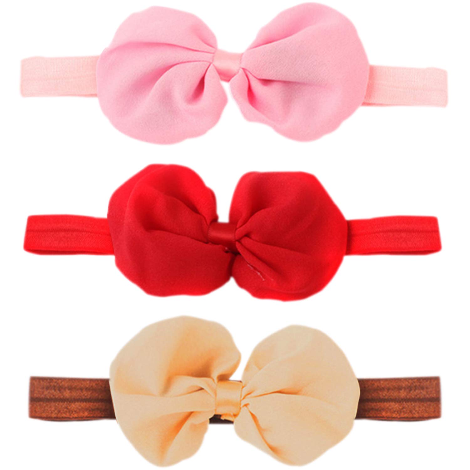 Bembika Multicolour Chiffon Bow Lace Band Hair Headbands