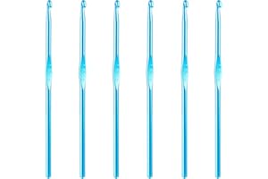 ZXUEZHENG 6Pcs 5mm Aluminum Crochet Hook Knitting Needles US Size H (Size 8) for DIY Yarn Craft,Nice Gift for Women Adults Kids Children Beginners (Blue)