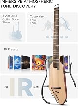 Donner HUSH I PRO Travel Acoustic Electric Guitar with 18 Effects view 2