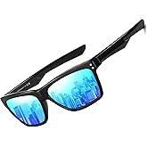 DUCO Polarized Sunglasses for Men Retro Square Shades with UV400 Protection Lightweight for Driving & Running DC6308
