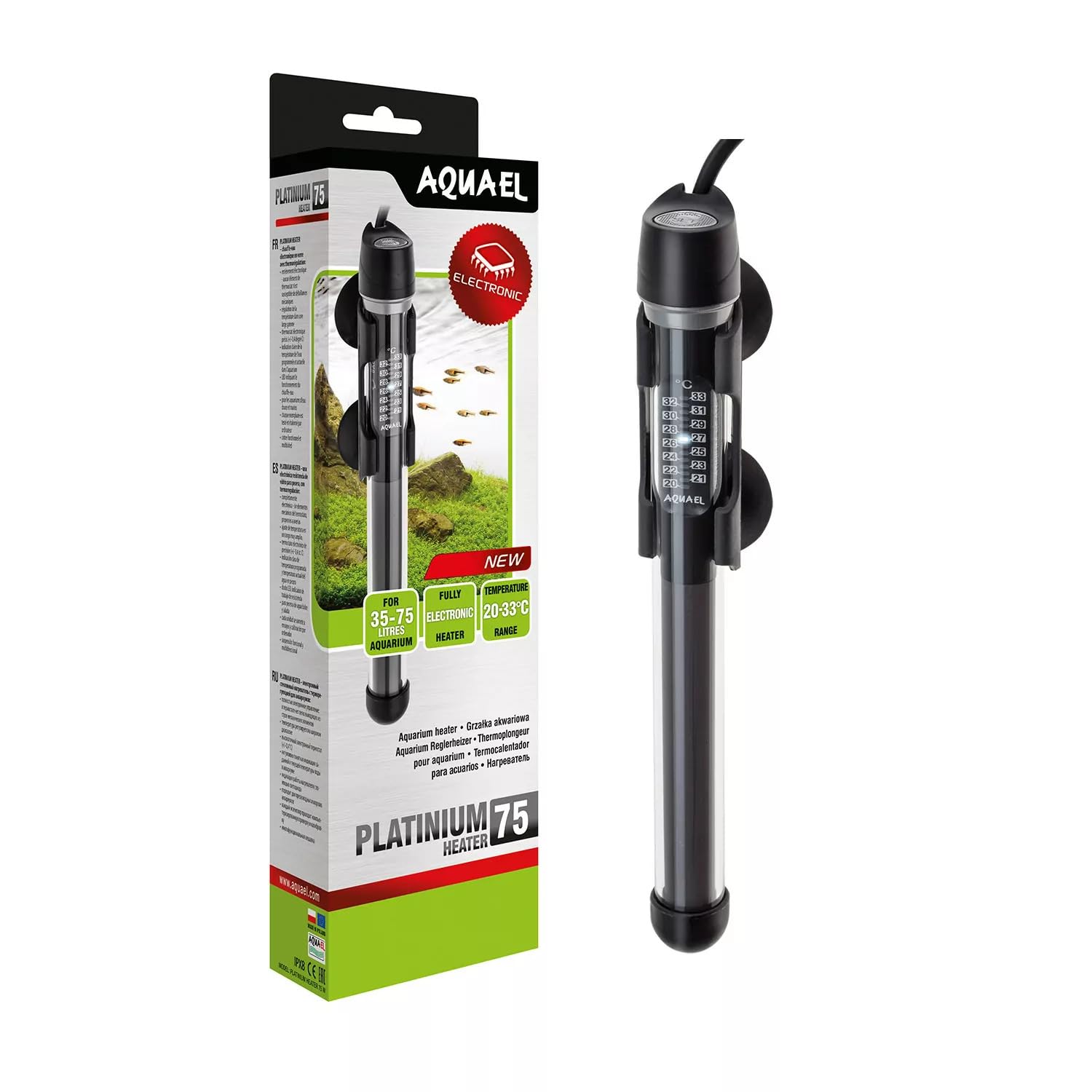 AQUAEL Platinum Heater, 75 W, Schwarz