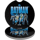 GRAPHICS & MORE Batman Across the Years Line Up Car Coasters, Pack of 2, 2.5" Ceramic Stone, Drink Coaster for Cup Holders with Finger Notch
