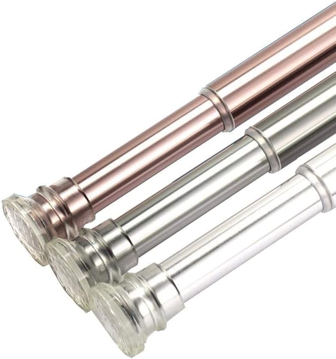Curtain Pole,Short Metal Tension Rod with No Drilling Required,Telescopic Shower Curtain Pole