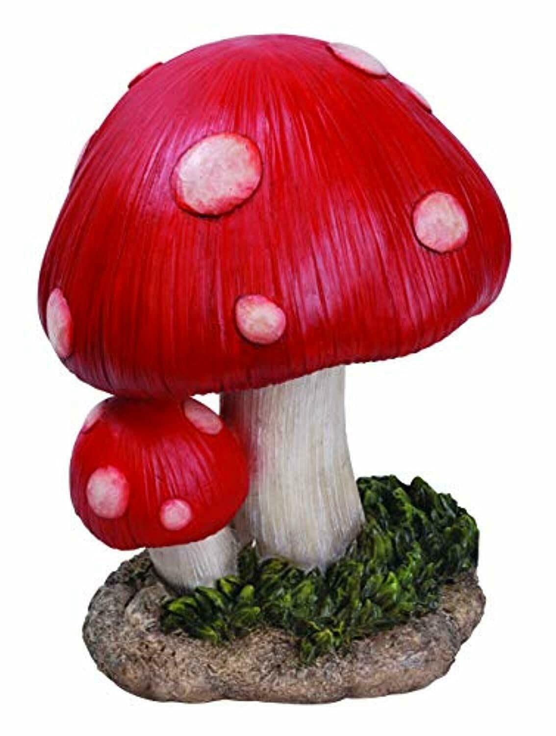 Vivid Arts - Small Toadstool (BG-TS02-F) Frost Resistant Garden Ornaments, Garden Decor