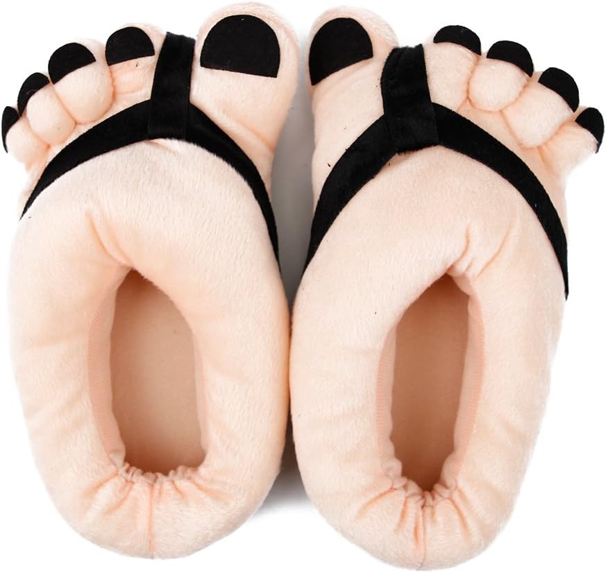 Misscat Women Cartoon Toe Big Feet Velvet Anti-Slip Warm Soft Slippers Cotton Indoor Home Floor Shoes