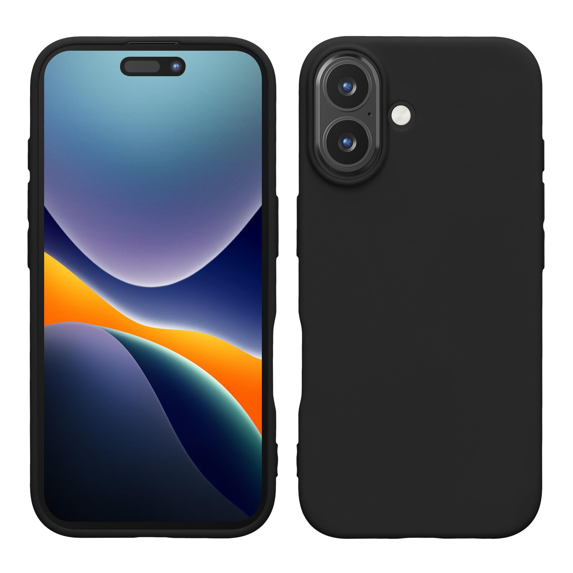 kwmobile Case for Apple iPhone 16 Case - Soft Cover - Shockproof TPU Material - Wireless Charging - Black Matte