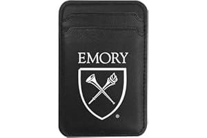 OTM Essentials Emory University Magsafe Faux Leather Phone Wallet Sleeves, Sleek Magnetic Phone Wallet Case, Lightweight Magsafe Accessories for iPhone 12 or Up, Classic