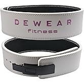 Genuine Leather Weight Lifting Belt with Lever Buckle, 10mm Thick 4" Leather Lumbar Back Support, Gym Belts Ideal for Training, Weightlifting, Bodybuilding, Squats and Deadlifts