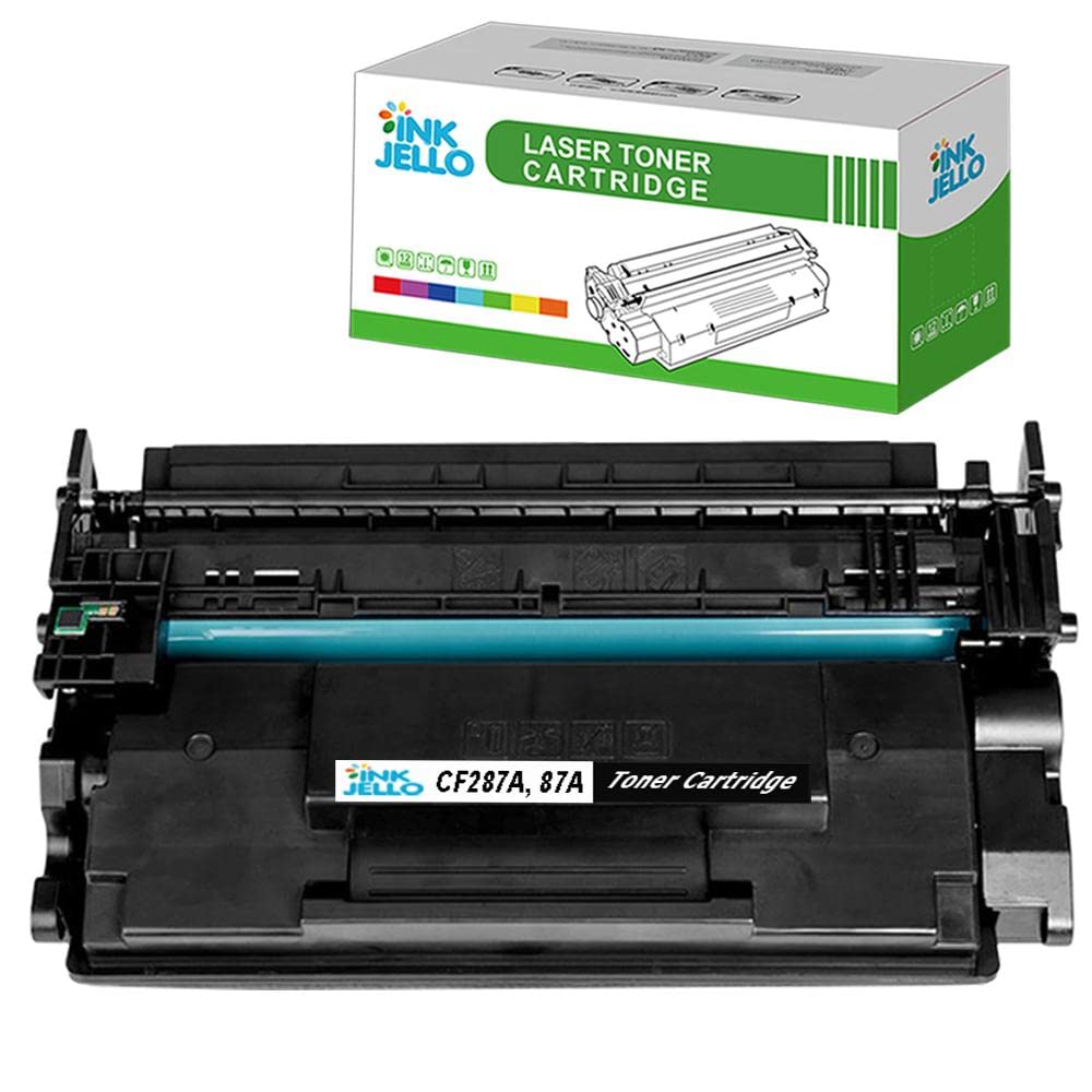 InkJello Compatible Toner Cartridge Replacement for HP LaserJet Enterprise Flow MFP M527c M527z M506dn M506x MFP M527dn M527f M501dn M501n CF287A (Black 1-Pack)