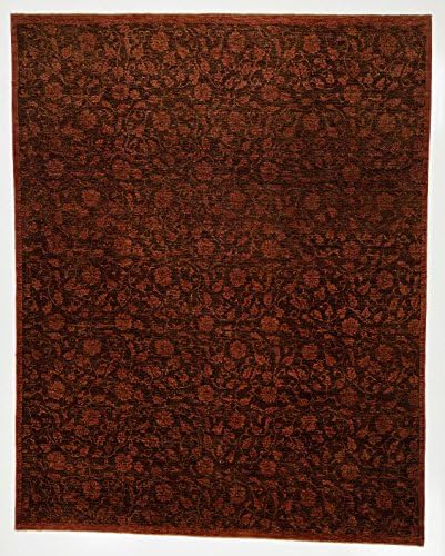 8x10 Overdyed Rug in Chocolate and Rose Color - Hand-knotted Area Rug Made of 100% Pure New Zealand Wool (7.9 ft. W x 9.1 ft. L)