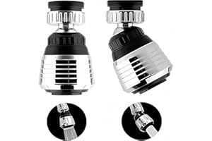 XKGD 2PCS 360 Degree Swivel Faucet Aerator Deluxe Water Saving Faucet Sprayer Water Saving Bubbler Pressurized Faucet Filter Kitchen Accessories (360 Degree, Count, 2)