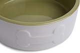 Petface Ceramic Dog Bowl Bone Design Cream Green 15 cm Pack 1 view 3