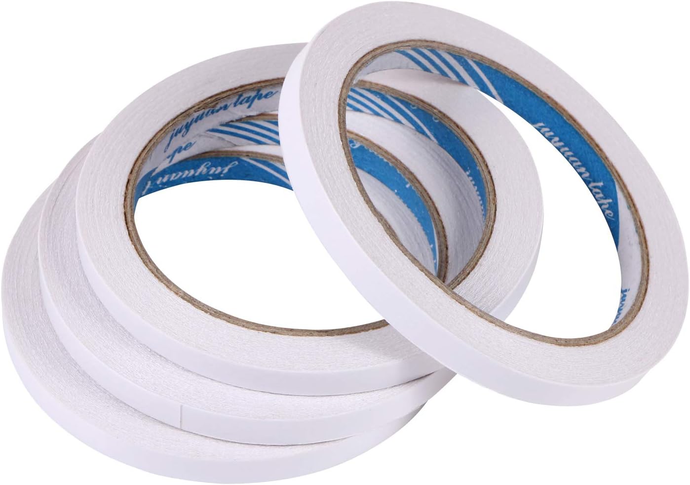 4 Rolls Double-Sided Tape Adhesive Sticky Tapes for Scrapbooking Photos, Invitation Cards, Paper