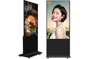 360SPB DISPLAY 55“ Indoor Digital Signage, 4K 2160P LCD Touch Screen Digital Signage Displays, Floor Standing Digital Kiosk, CMS/U-Disk/APP/WiFi Input Auto ADs Player, Android OS