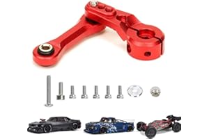 UURCSKY Aluminum 25t servo Horn & Steering Linkages Upgrades Part for Arrma 1/7 Infraction Felony Limitless 1/8 KRATON Notorious Outcast Talion and EXB Cars AR340061 AR330230 (Red)
