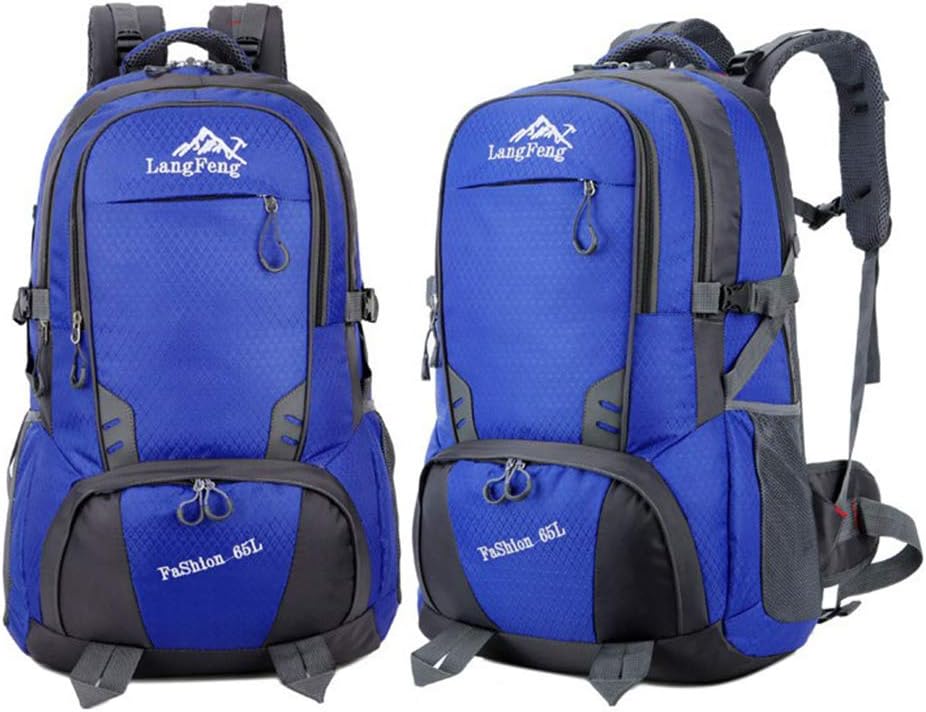 She charm 65L Internal Frame Backpack Hiking Travel Backpack Camping Rucksack Extra Large, Hiking Backpack for Men and Women,Blue