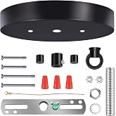 MAYOMAJO 6 Inches Light Canopy Kit with Heavy Duty Replacement Ceiling Cover Plate &amp; Mounting Hardware for Lighting Fixtures Chandelier Pendant Lamp or DIY Project (Black)