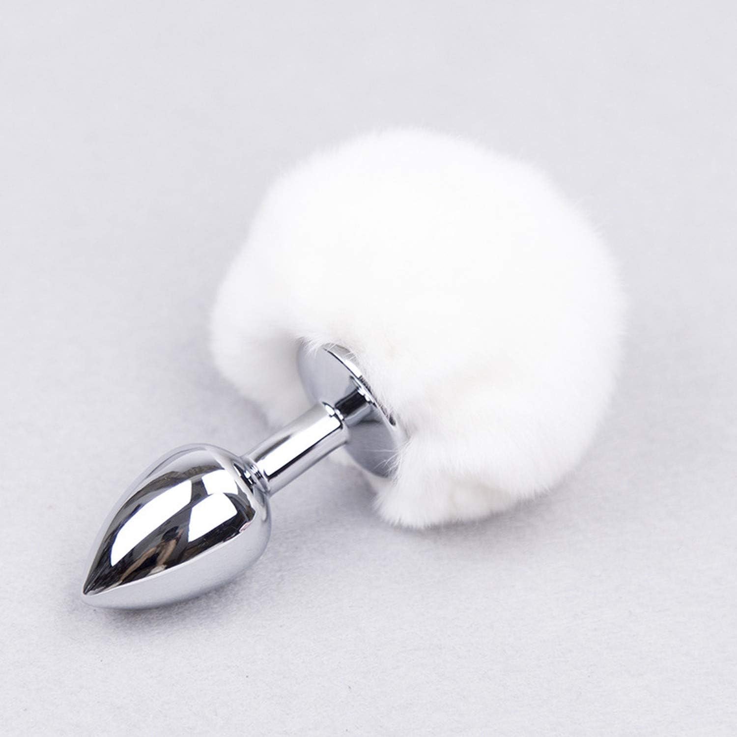 Pool Party Toys Plug Smooth Touch Stainless Steel Bunny Tail No Funny Woman Men Erotic Shop,White