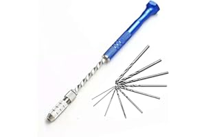 Pin Vise Hand Drill Bits Set, Include Pin Vise and Semi-Automatic Spiral Hand Drill Rotary Tool, 0.5-3mm Micro Twist Drill Bi