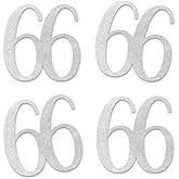 Silver Glitter 66 Cut-Out Numbers, 66th Birthday Party Anniversary Decorations DIY Essentials