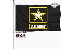 AJJSUE US Army Flag 3x5 Outdoor Double Sided USN Flags Heavy Duty 3 Ply Polyester Material United States Black Star Army Military Flags Banner with 2 Metal Grommets, 4 Rows of Stitching