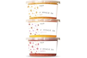 Mayde Bursting Popping Boba Pearls, Strawberry, Mango, Passion Fruit - 3 Flavor Party Kit (490 gms, 3 pack)