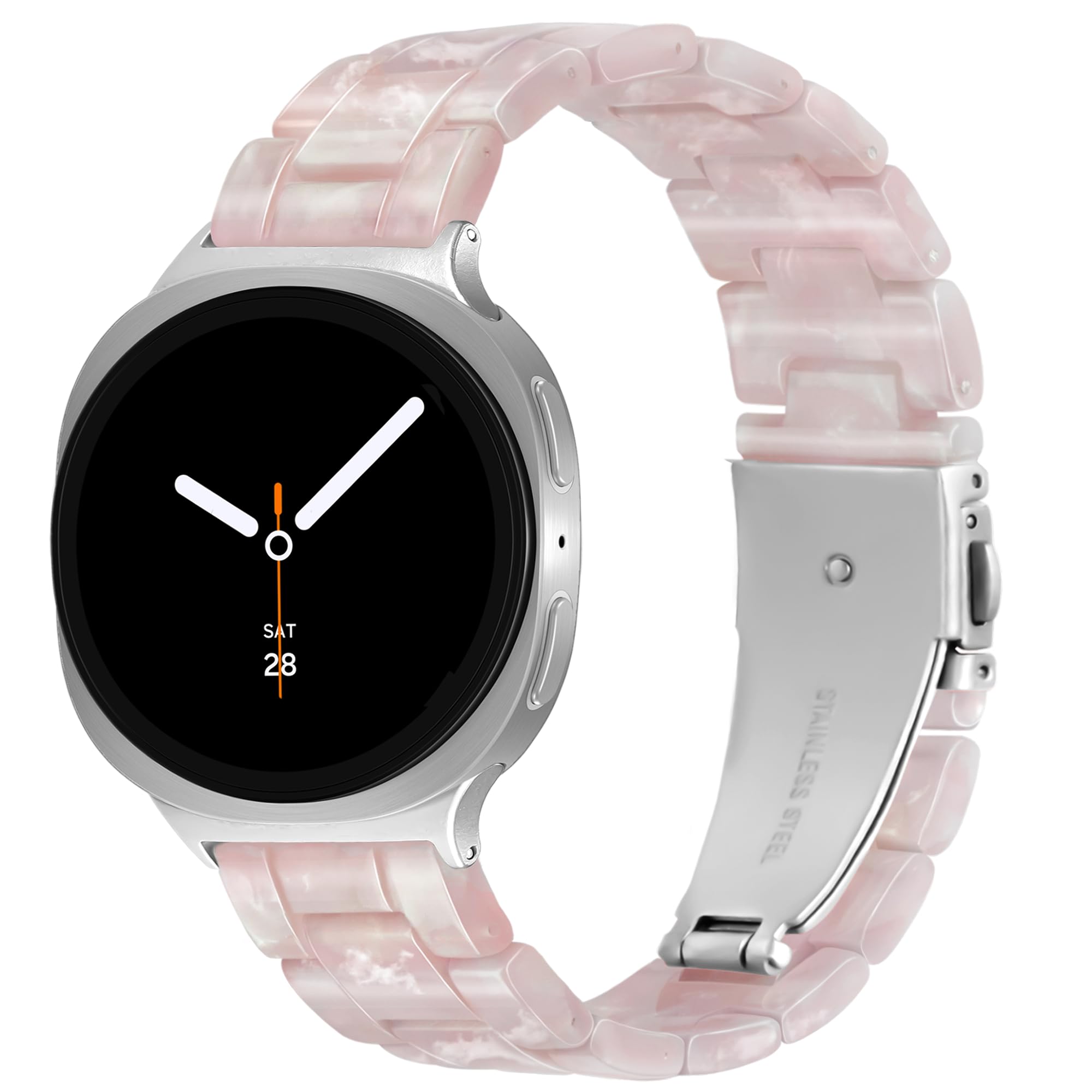 G-ficu Resin Band for Samsung Galaxy Watch 8 Band 40mm 44mm/Galaxy Watch 8 Classic Band 46mm Women Men, Lightweight Replacement Bracelet Strap for Samsung Watch 8 Bands-Pink