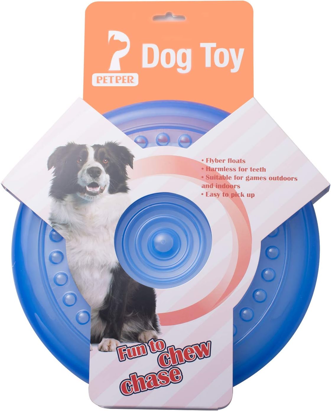 Petper Dog Flying Disc Toy, Dog Frisbees Indestructible 9 inches, Blue