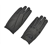 Genuine Leather Gloves for Men (Black, Medium)