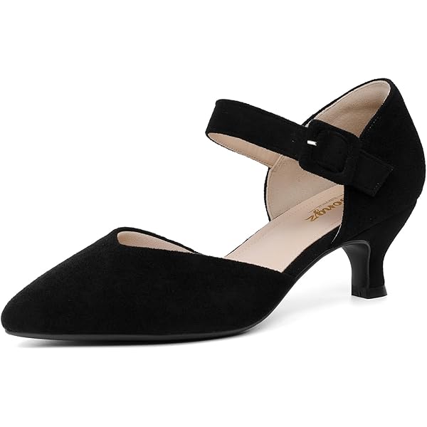 Emiwey Women's Cross Strap Pointed Toe Low Heel Pumps – 2.5" Heel, Dress Shoes For Office, Party, Comfort Wear 8 thumbnail image