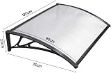 Yaheetech Front Door Canopy Outdoor Awning 120 x 80 cm Black view 2