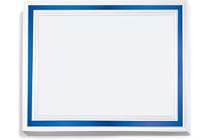 PaperDirect Pristine Specialty Certificates, 50 Sheets of 38lb White Paper, 8½" x 11", Blue Bold Foil Border, Perfect for Awards, Students, Employees, Volunteers, Course Completion, Diplomas