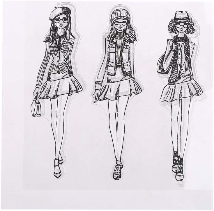 museourstyty Fashion Girls Clear Stamps for Card Making Seal Scrapbook Photo Decoration Card Silicone Stamps