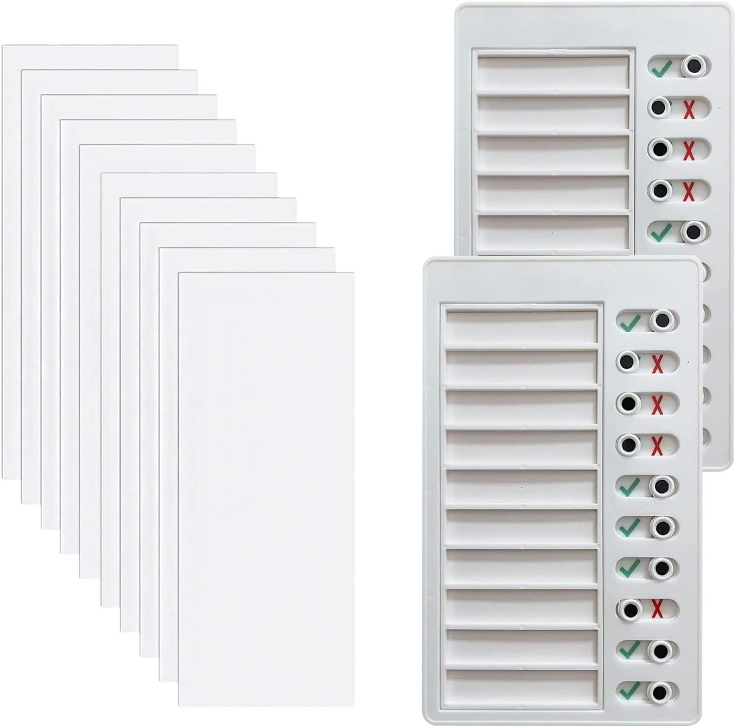 Chore Chart Memo Boards, Portable Checklist Board, Daily Schedule Chore Chart, to Do List Checklist Board, Memo Plastic Board, for Planner Home Office Travel, 2 Pcs, with 10 Spare Paper
