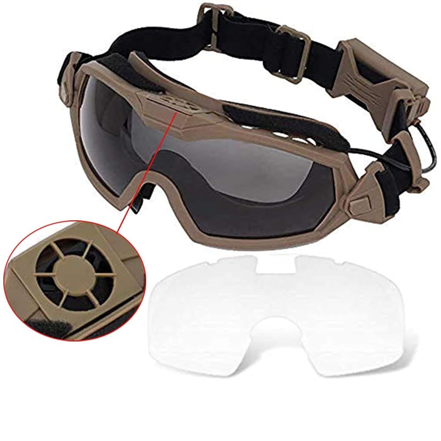 HANSTRONG GEAR H World EU Fan Version Cooler Softair Airsoft Glass Regulator Goggles Ski Snowboard Bike Sports DE