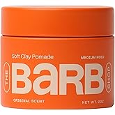 Barb Soft Clay Pomade for Women and Men - Medium Hold Hair Pomade Styling Clay for Thin and Thick Hair - Non-Sticky, Water-Based - Original Scent - 2 oz
