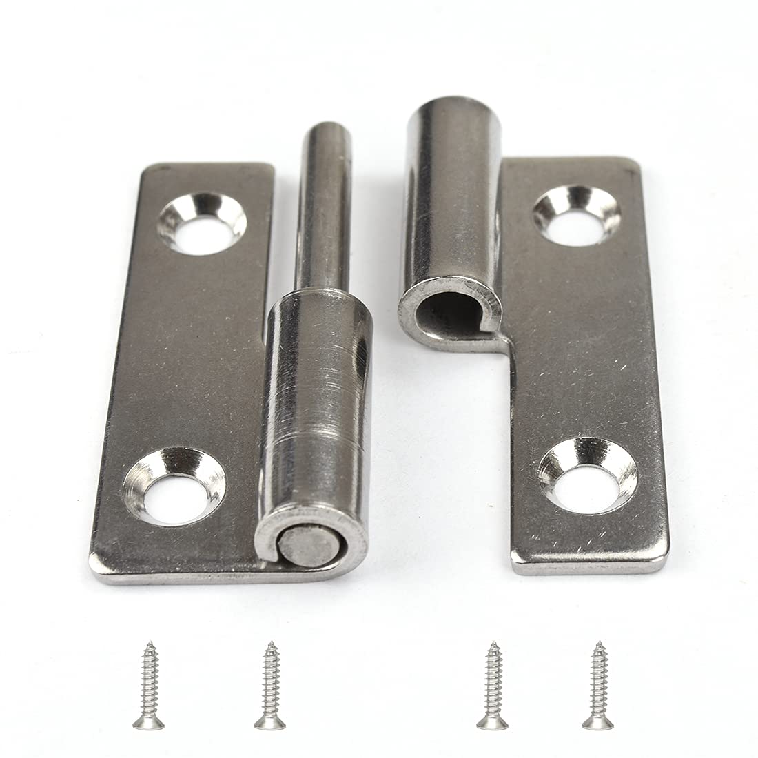 4Pcs 2-inch Long Steel Small Slip Joint Hinge,Lift Off Door Hinges Right Handed Lid,Stainless Flag Hinge