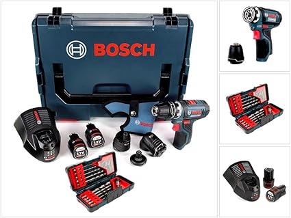 Bosch Gsr 12v 15 Fc Professional Flexiclick Perceuse Visseuse Sans Fil Avec Boitier L Boxx 2x Batteries 2 Ah Chargeur 3 Porte Embout Coffret De 23 Pieces De Percage Et De Vissage Amazon Fr Bricolage