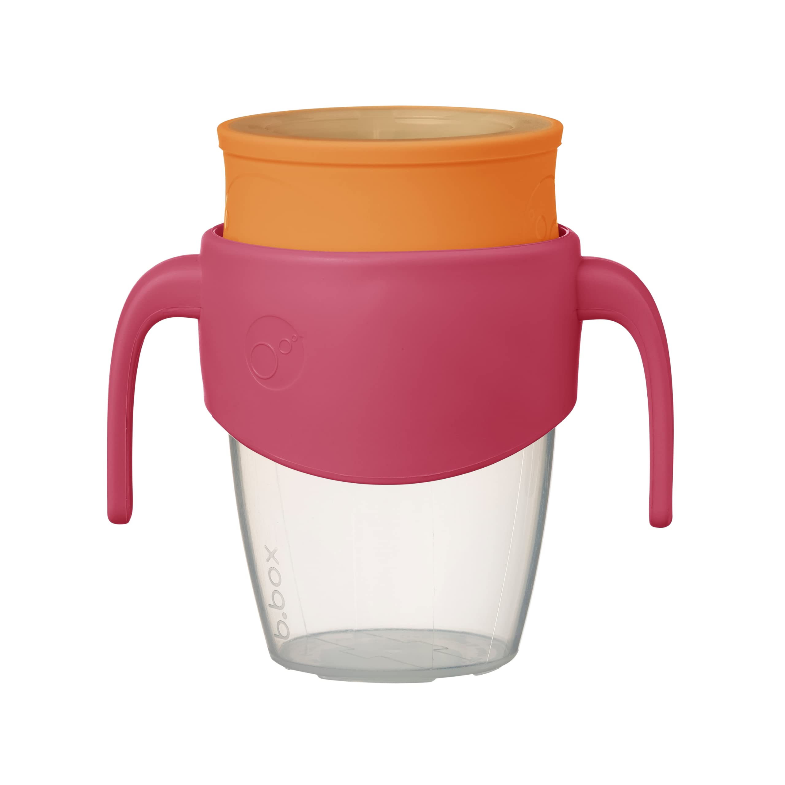 b.box 360 Cup, Toddler Sippy Cup & Beaker for Toddlers with Silicone Drinking Rim, Spill Proof Locking Mechanism for On the Go, Dishwasher Safe, 250ml/8oz (Strawberry Shake)