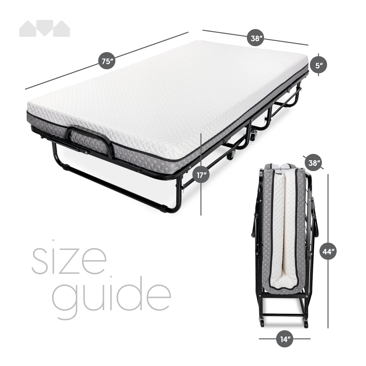 Milliard Deluxe Diplomat Folding Bed Twin Size With Luxurious