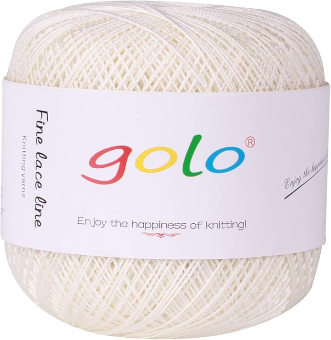 golo Crochet Thread for Size10 Milky White Crochet Yarn