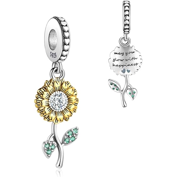925 Sterling Silver Flower charm Orchid Charm Lucky Charm