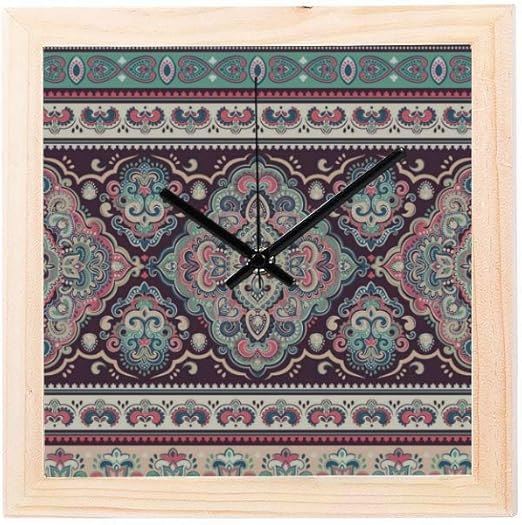 Reloj Antiguo Decoracion Pared Indio Floral Patron Paisley Diseno