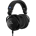 SoundMAGIC HP151 Over-Ear Wired Headphones for Monitoring & Recording, Closed-Back HiFi Stereo Headsets for Audiophiles, Work with All Audio Devices, Adjustable & Collapsible Design, Black